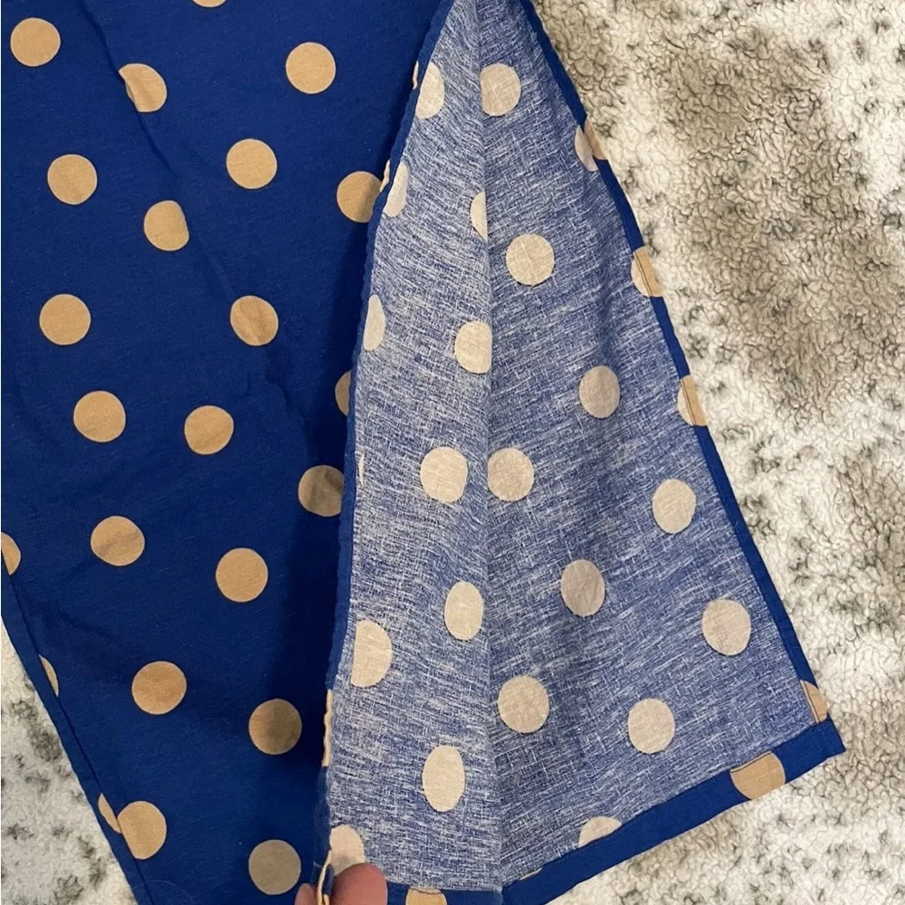Zara polka dot linen midi dress - Picture 4 of 5